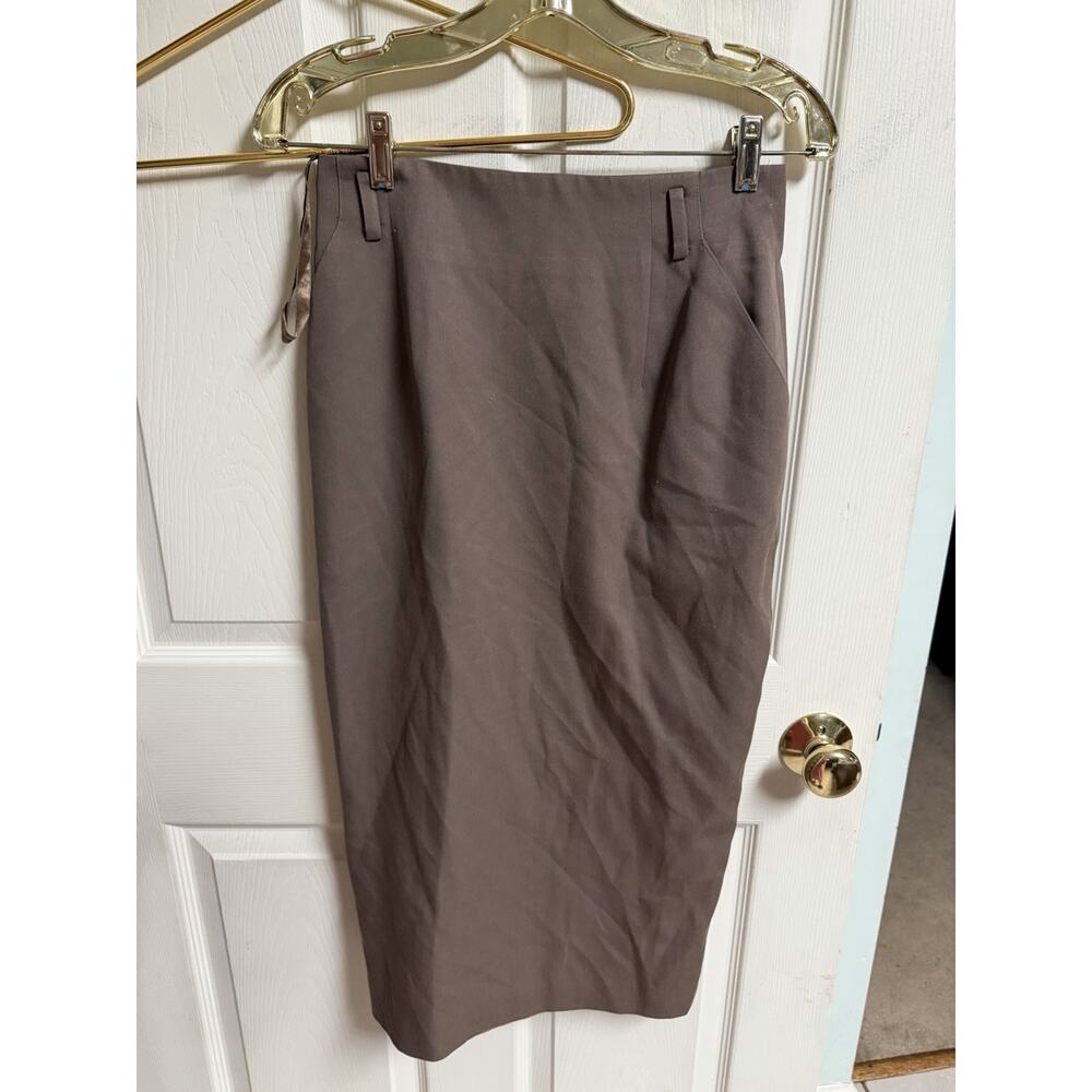 70s Allard Tracy Wool Skirt Med 8 Brown Midi Classic Korea 27x31 High Waisted